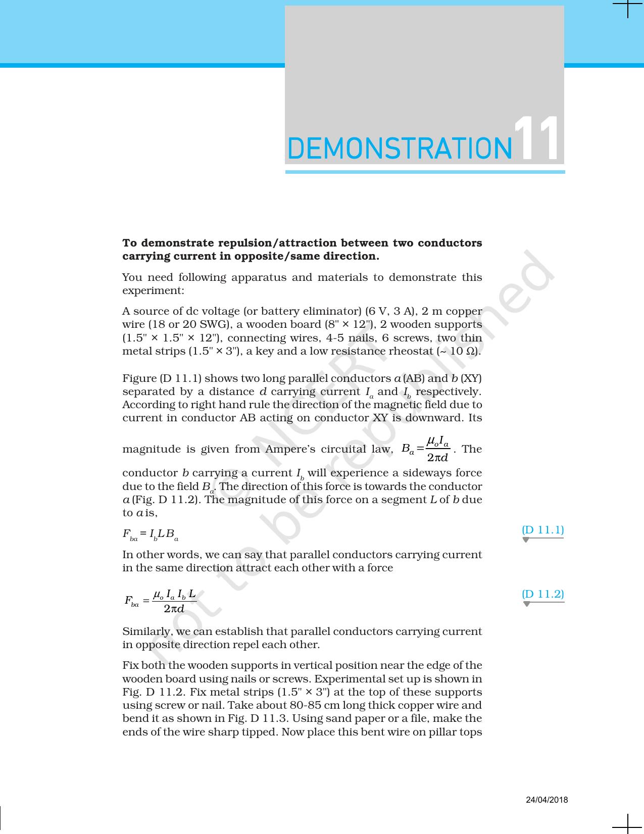 NCERT Laboratory Manuals for Class XII Physics - Demonstration 1 to 14 - Page 20