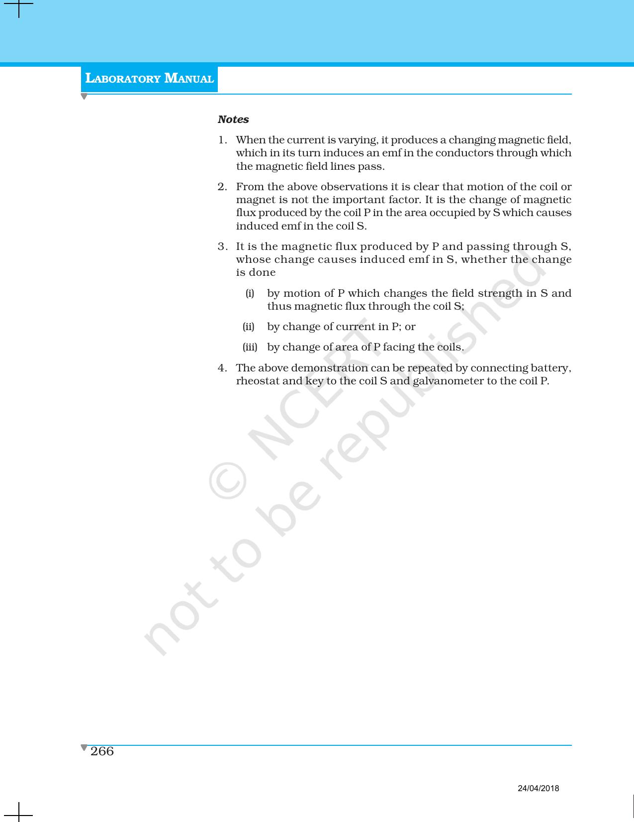 NCERT Laboratory Manuals for Class XII Physics - Demonstration 1 to 14 - Page 25