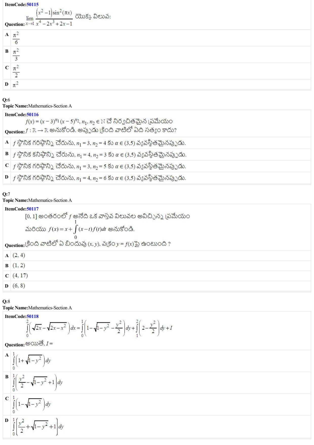 JEE Mains 2022: BTech Telugu (Shift 2) 29-06-2022 Question Paper - Page 2