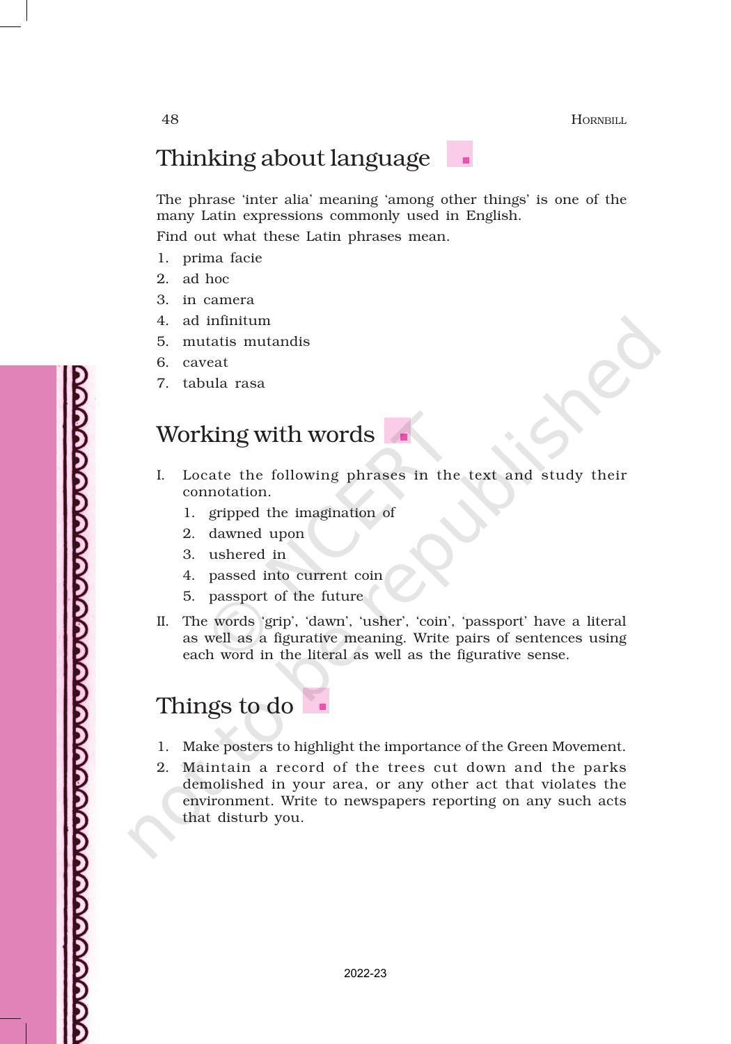 NCERT Book for Class 11 English Hornbill Chapter 5 The Ailing Planet: The Green Movement’s Role - Page 6