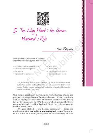 NCERT Book for Class 11 English Hornbill Chapter 5 The Ailing Planet: The Green Movement’s Role
