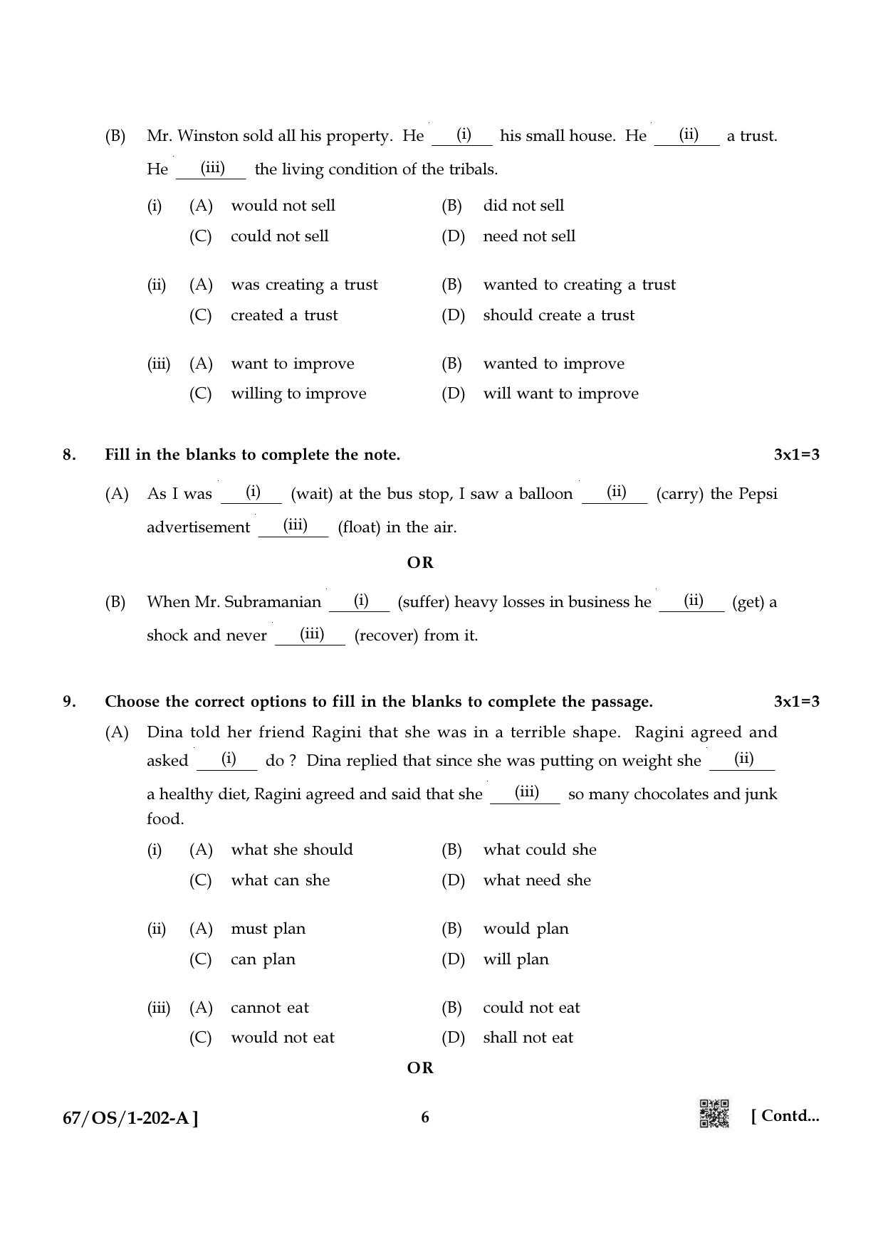NIOS 2024 Class 10 English Question Paper - Page 6