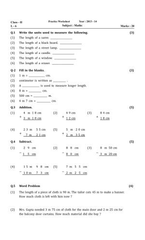 Worksheets for Class 2 Maths Assignment 24