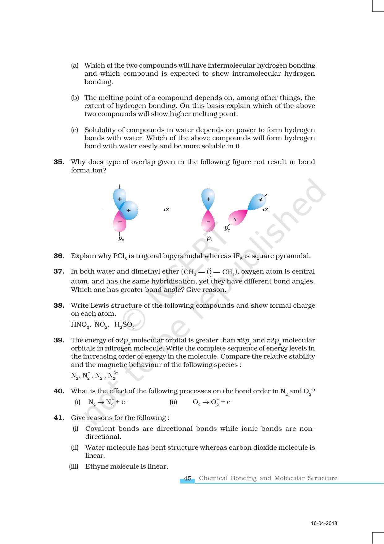 NCERT Exemplar Book for Class 11 Chemistry: Chapter 4 Chemical Bonding and Molecular Structure - Page 7