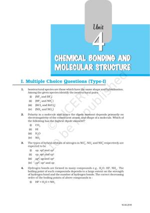 NCERT Exemplar Book for Class 11 Chemistry: Chapter 4 Chemical Bonding and Molecular Structure