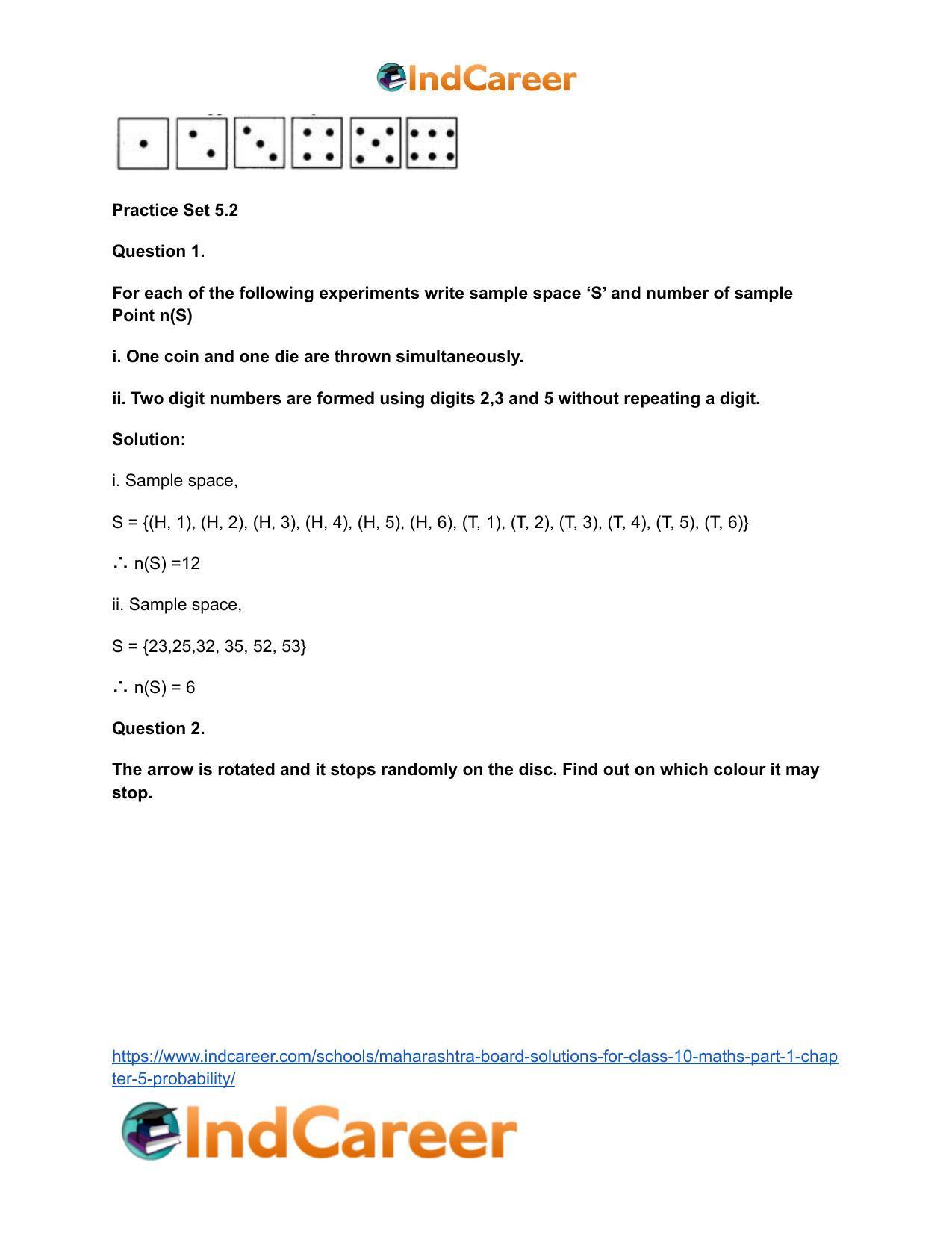 Maharashtra Board Solutions for Class 10-Maths (Part 1): Chapter 5- Probability - Page 4