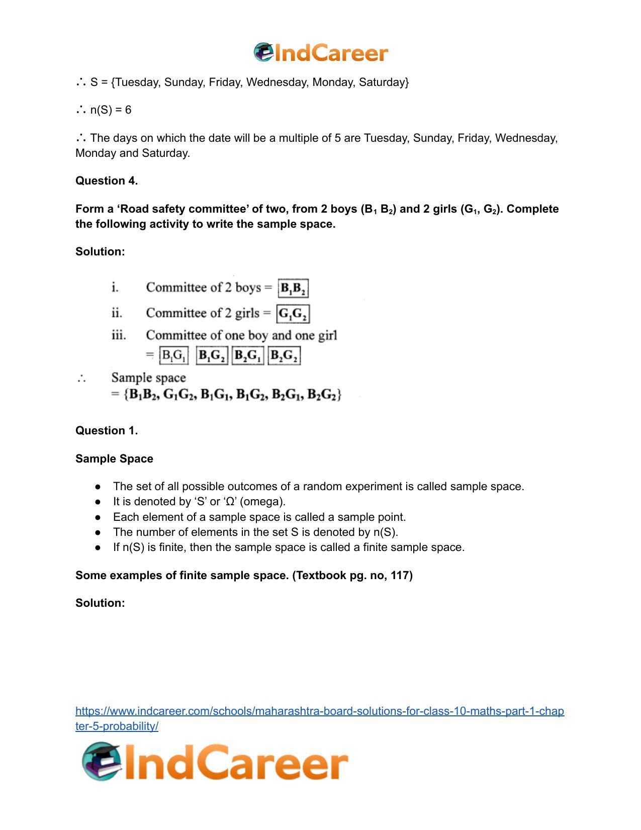 Maharashtra Board Solutions for Class 10-Maths (Part 1): Chapter 5- Probability - Page 6