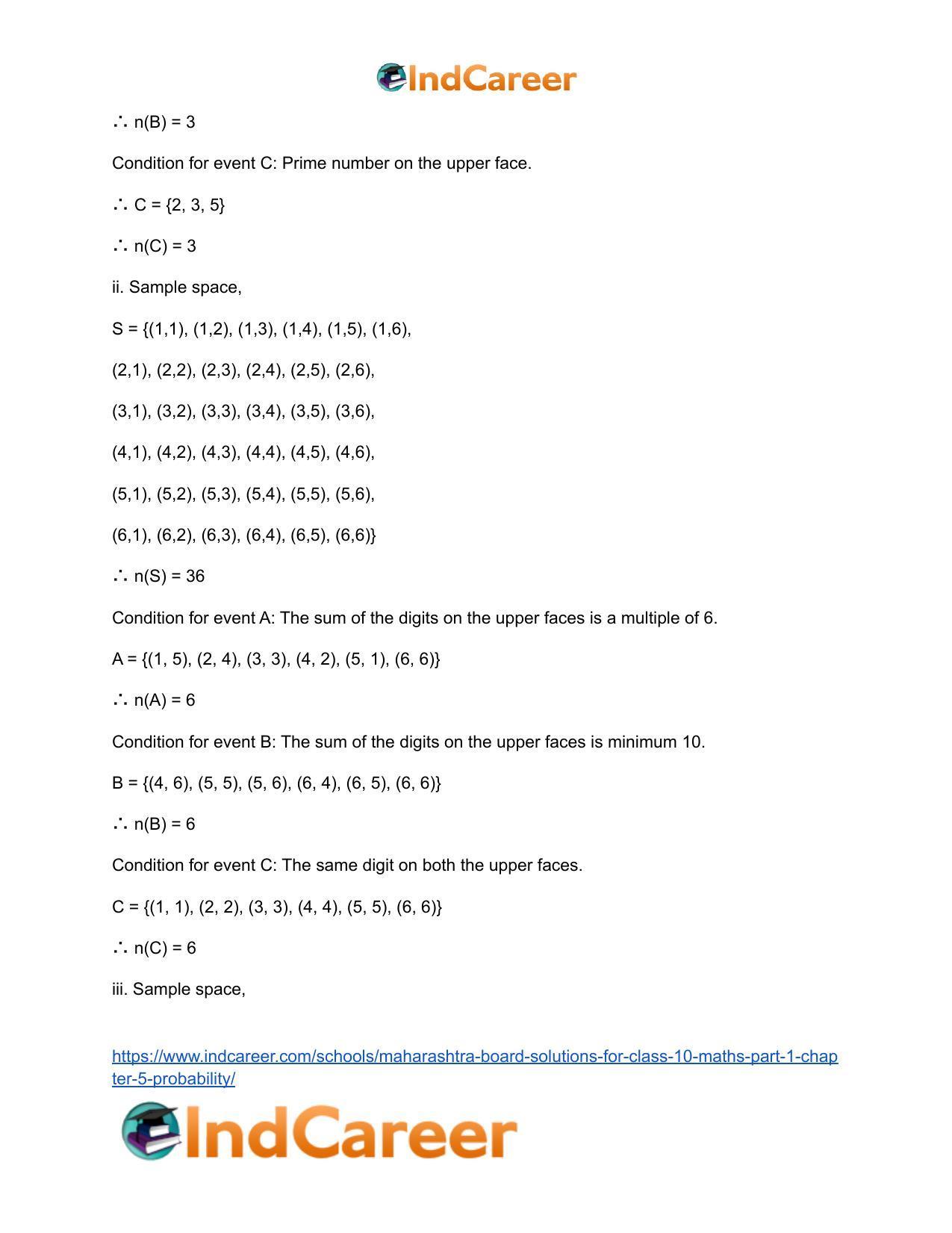 Maharashtra Board Solutions for Class 10-Maths (Part 1): Chapter 5- Probability - Page 9