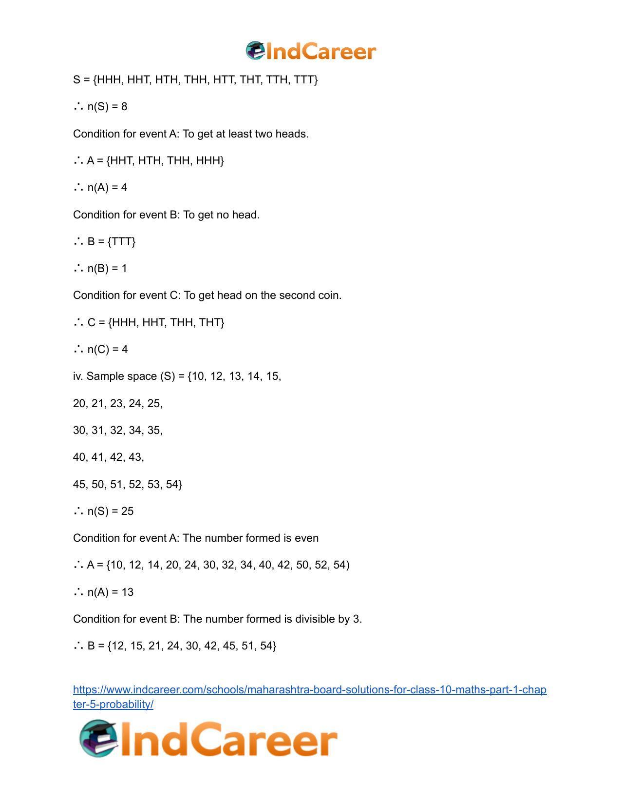 Maharashtra Board Solutions for Class 10-Maths (Part 1): Chapter 5- Probability - Page 10