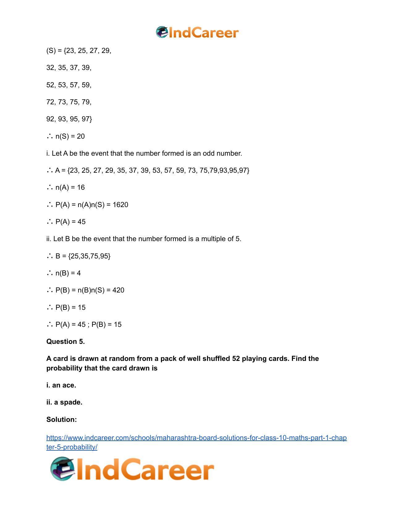 Maharashtra Board Solutions for Class 10-Maths (Part 1): Chapter 5- Probability - Page 16