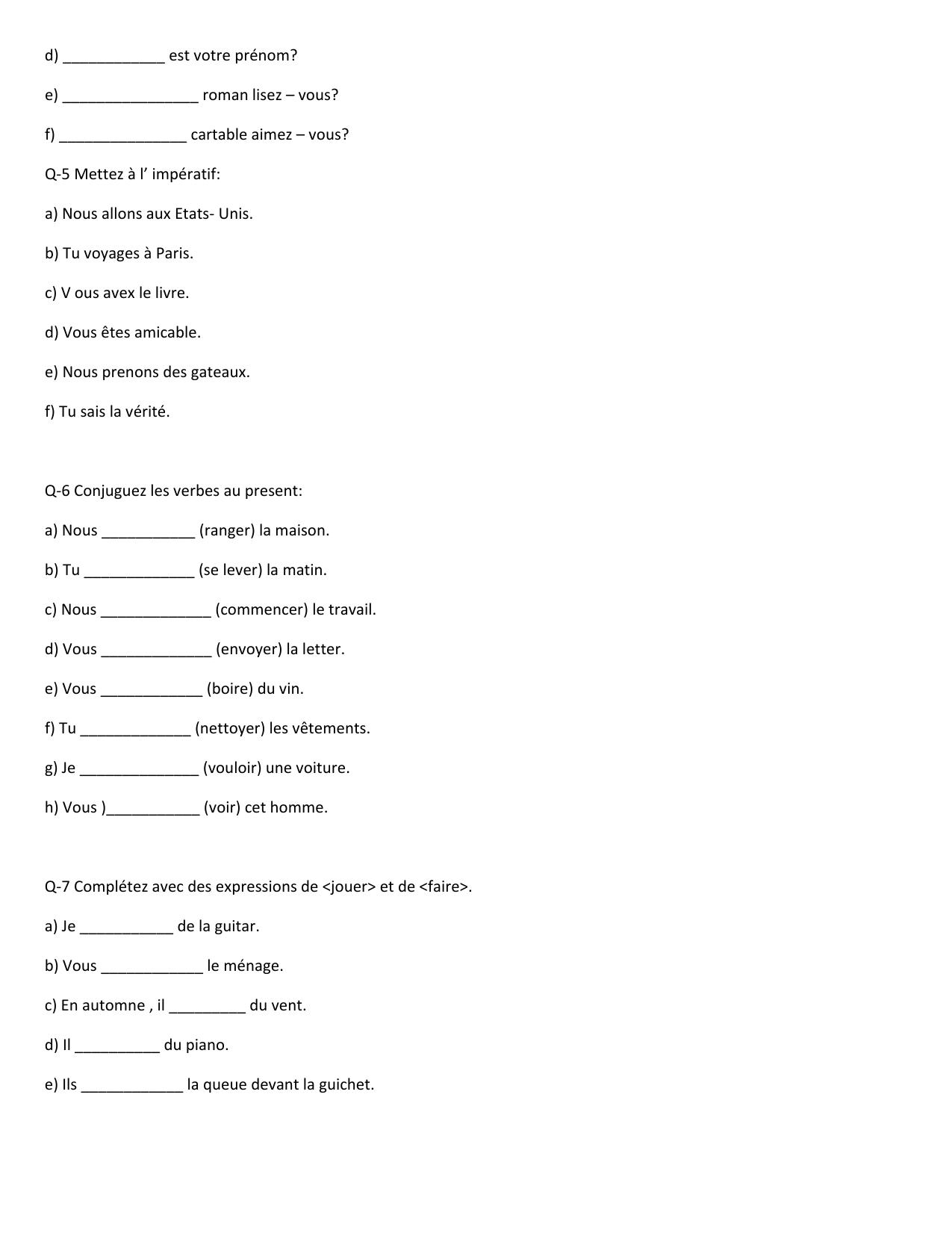 CBSE Worksheets for Class 8 French Assignment - Page 2
