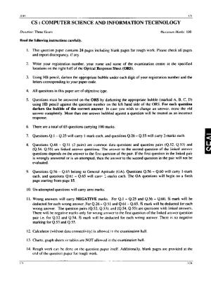 GATE 2010 Computer Science and Information Technology (CS) Question Paper with Answer Key