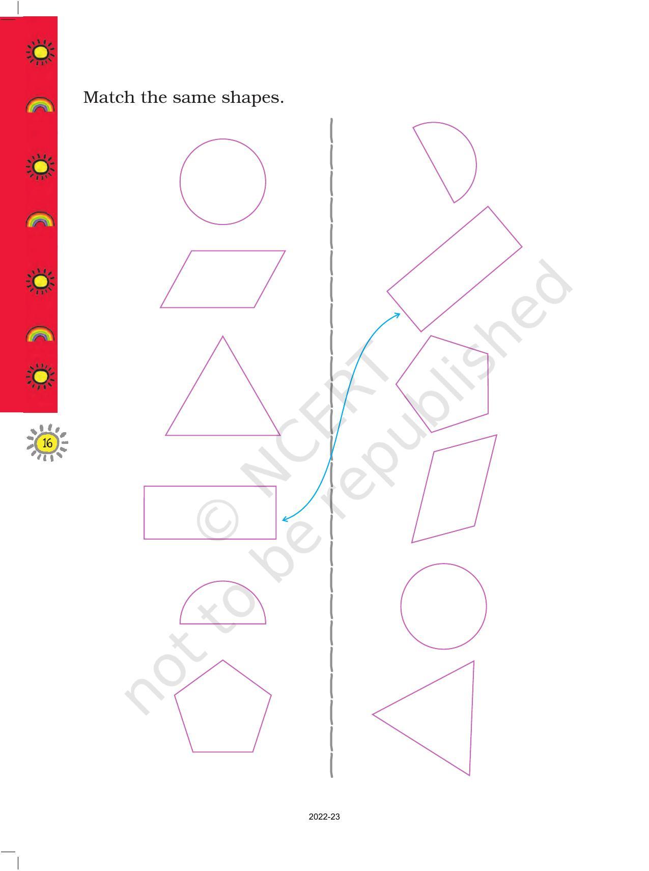 NCERT Book for Class 1 Maths :Chapter 1-Shapes And Space - Page 16