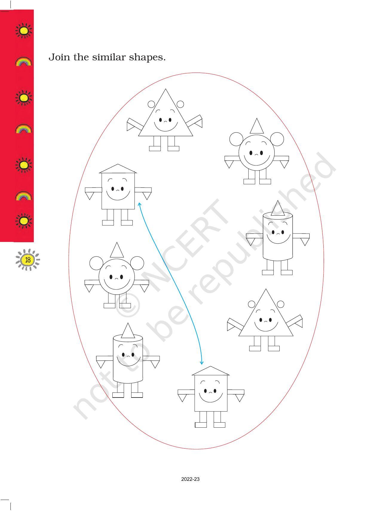 NCERT Book for Class 1 Maths :Chapter 1-Shapes And Space - Page 18