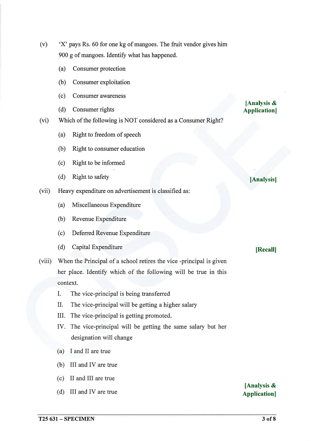 ICSE Class 10 2025 Commercial Studies (QP & MS) Specimen Paper - Page 3