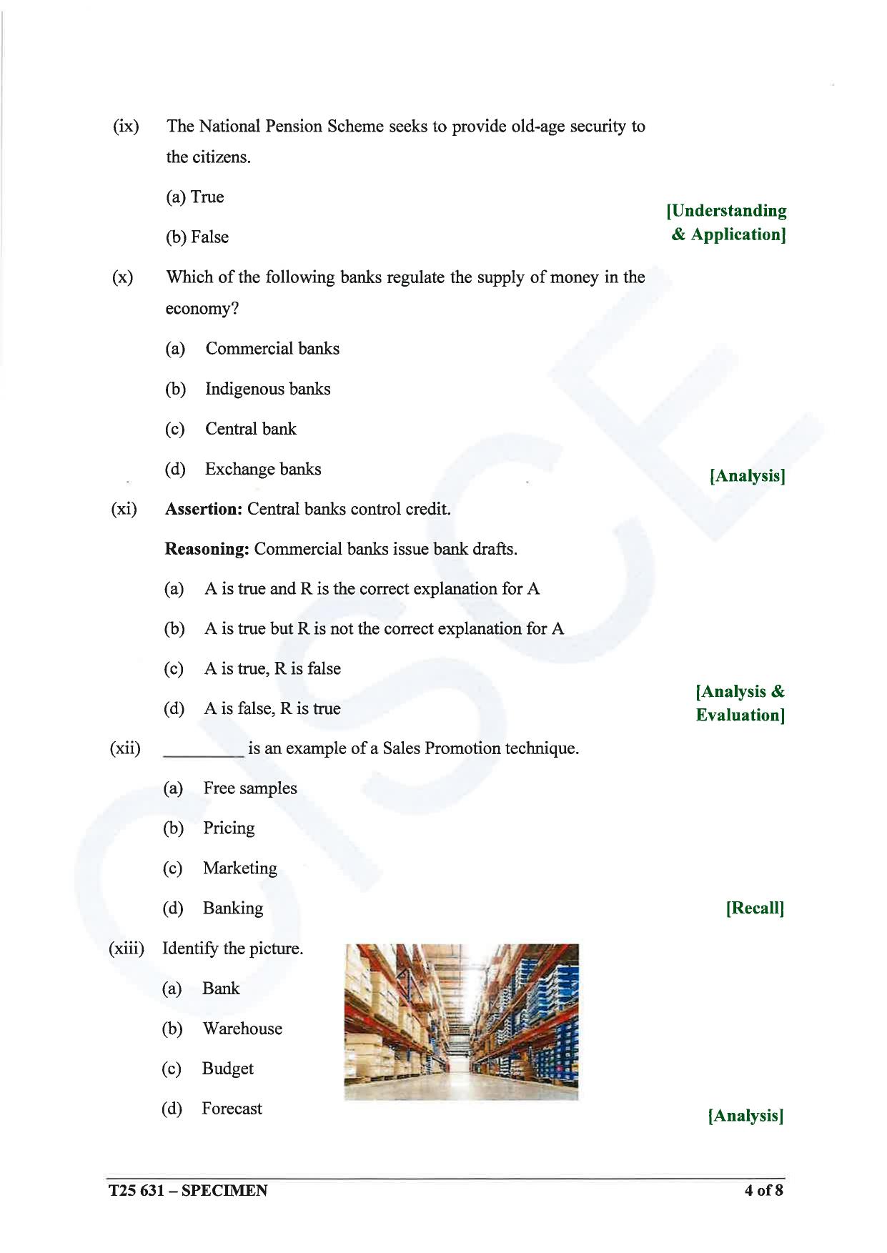 ICSE Class 10 2025 Commercial Studies (QP & MS) Specimen Paper - Page 4