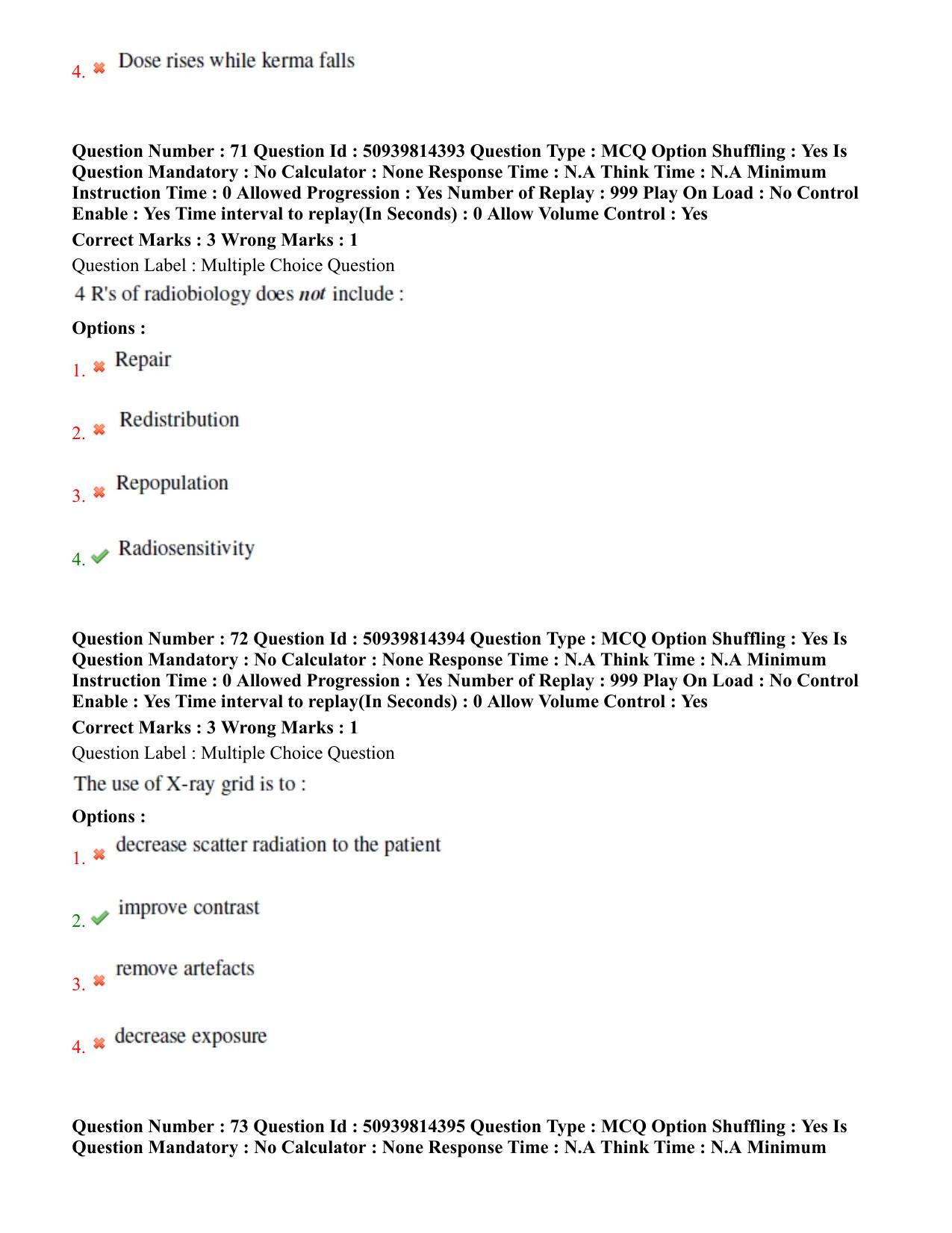 BHU RET Radiotherapy & Radiation Medicine 2020 Question Paper - Page 42