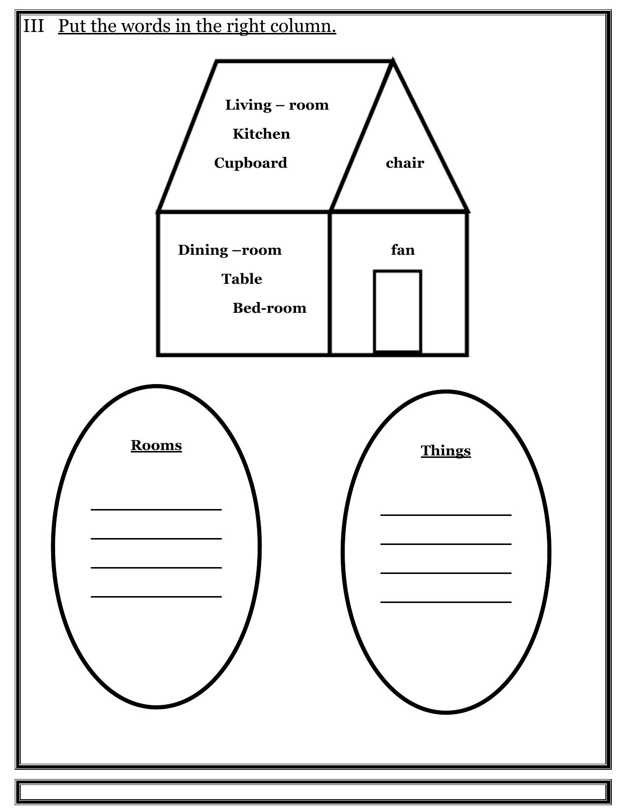 Worksheet for Class 1 English Assignment 74 - Page 3