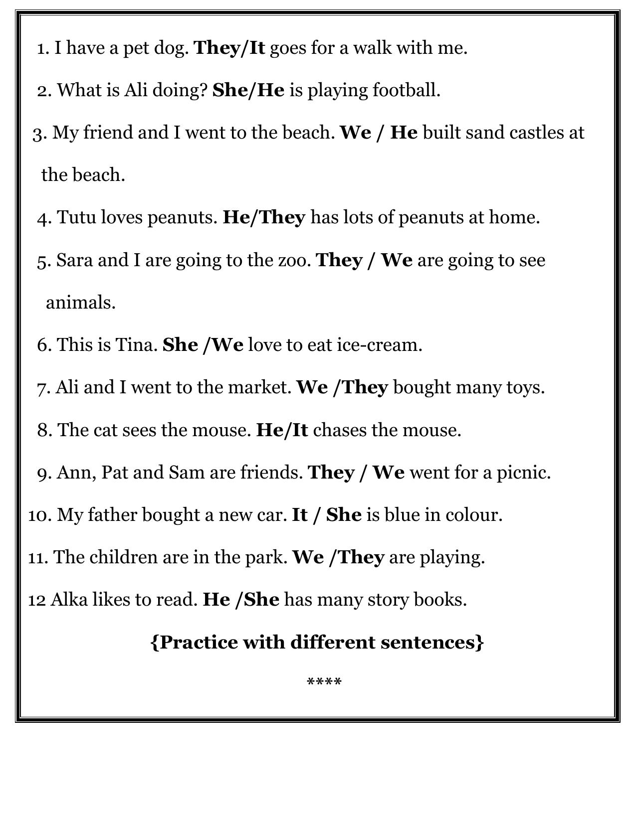 Worksheet for Class 1 English Assignment 74 - Page 7