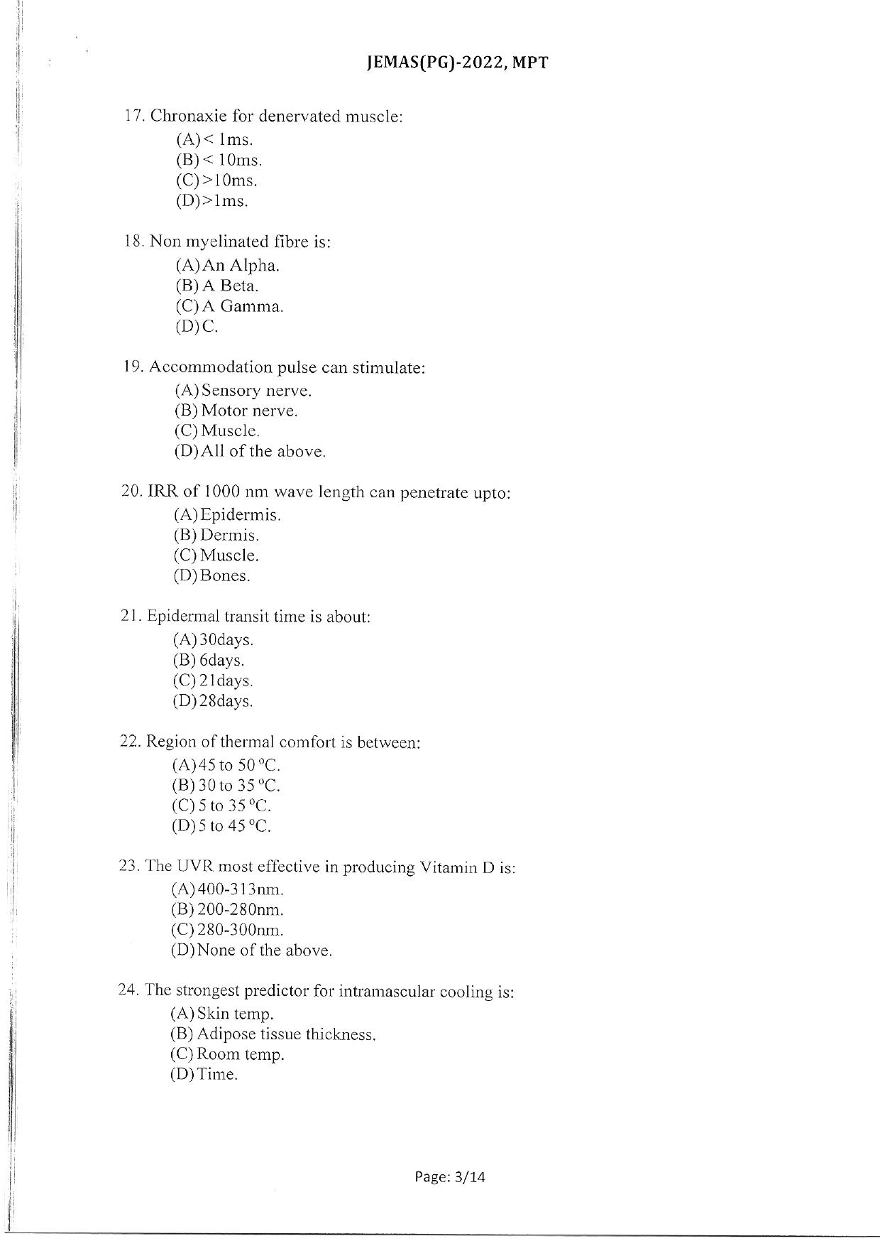WBJEEB JEMAS (PG) 2022 MPT Question Paper - Page 5