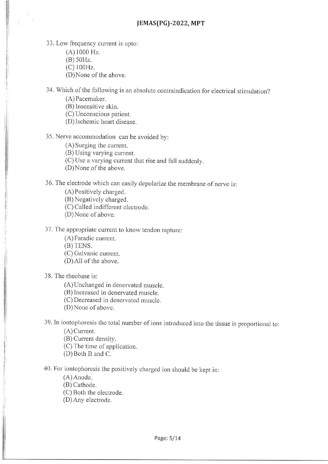 WBJEEB JEMAS (PG) 2022 MPT Question Paper - Page 7
