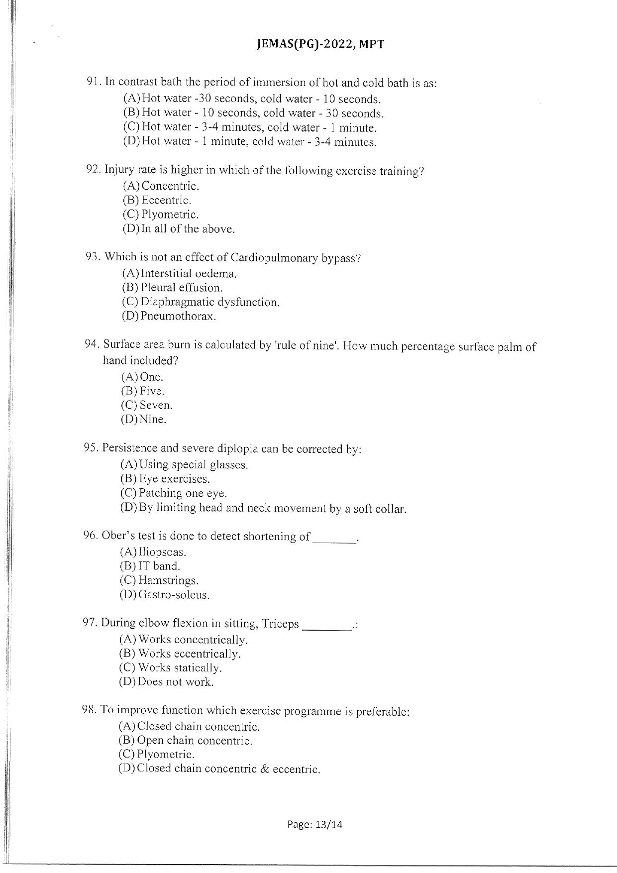 WBJEEB JEMAS (PG) 2022 MPT Question Paper - Page 15
