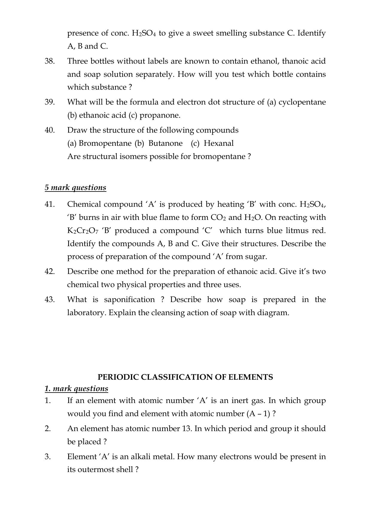 CBSE Worksheets for Class 10 Science Carbon And Its Compounds Assignment 1 - Page 4