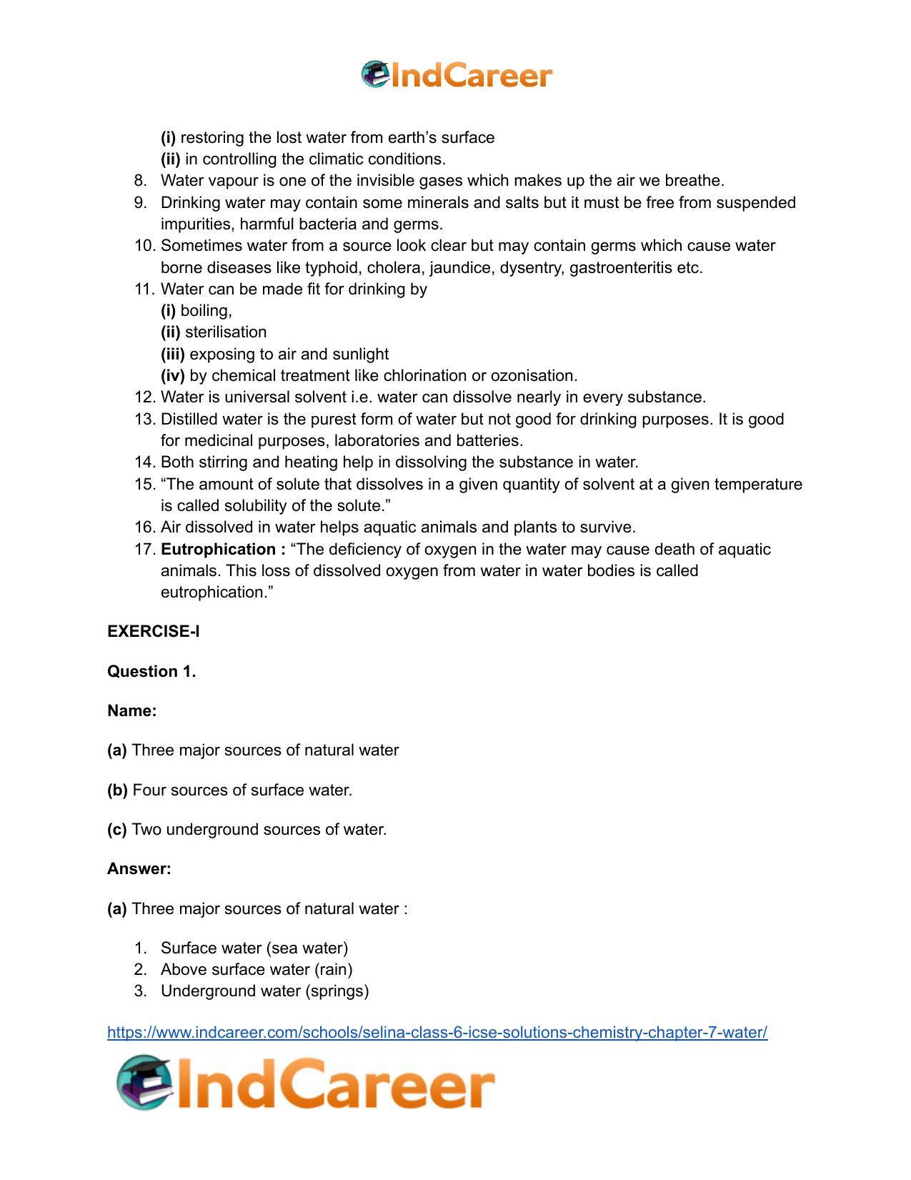 Selina Class 6 ICSE Solutions Chemistry : Chapter 7- Water - Page 3