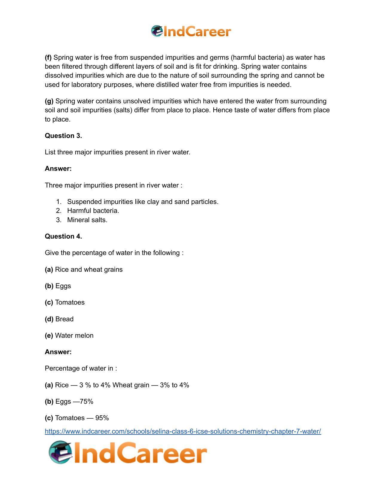 Selina Class 6 ICSE Solutions Chemistry : Chapter 7- Water - Page 5