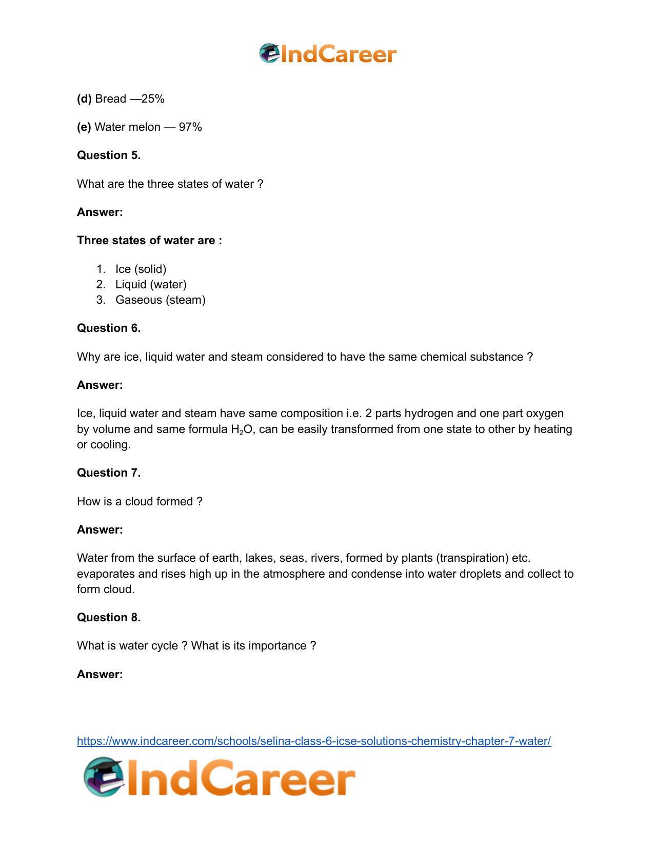 Selina Class 6 ICSE Solutions Chemistry : Chapter 7- Water - Page 6