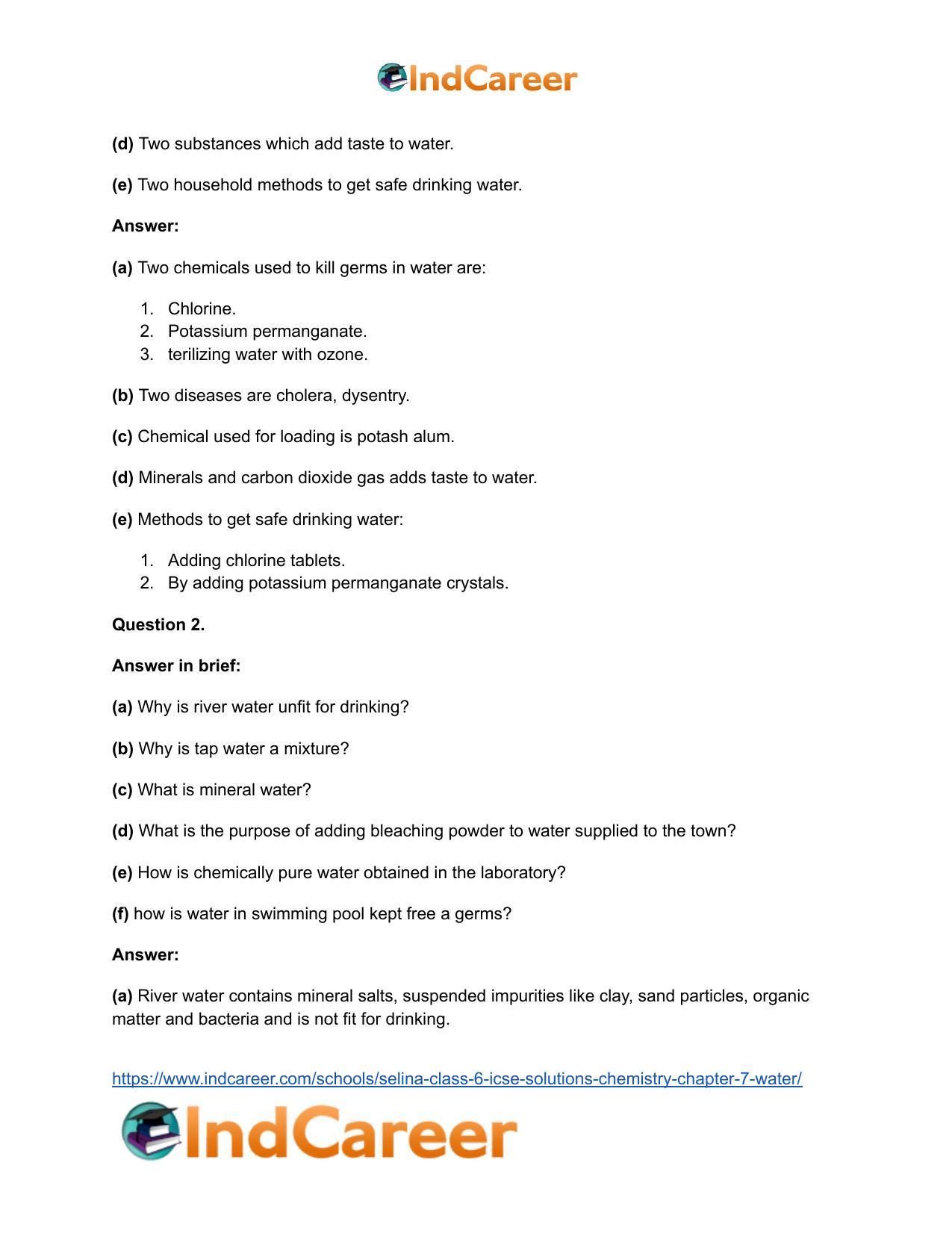 Selina Class 6 ICSE Solutions Chemistry : Chapter 7- Water - Page 8