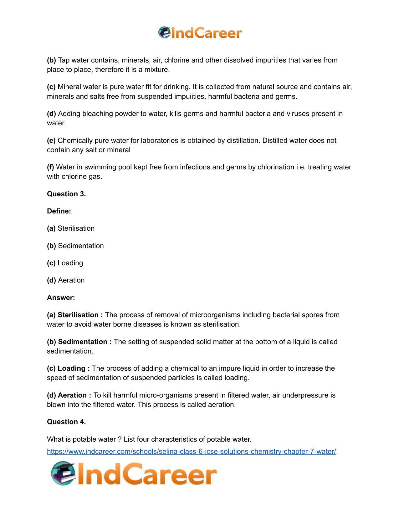 Selina Class 6 ICSE Solutions Chemistry : Chapter 7- Water - Page 9