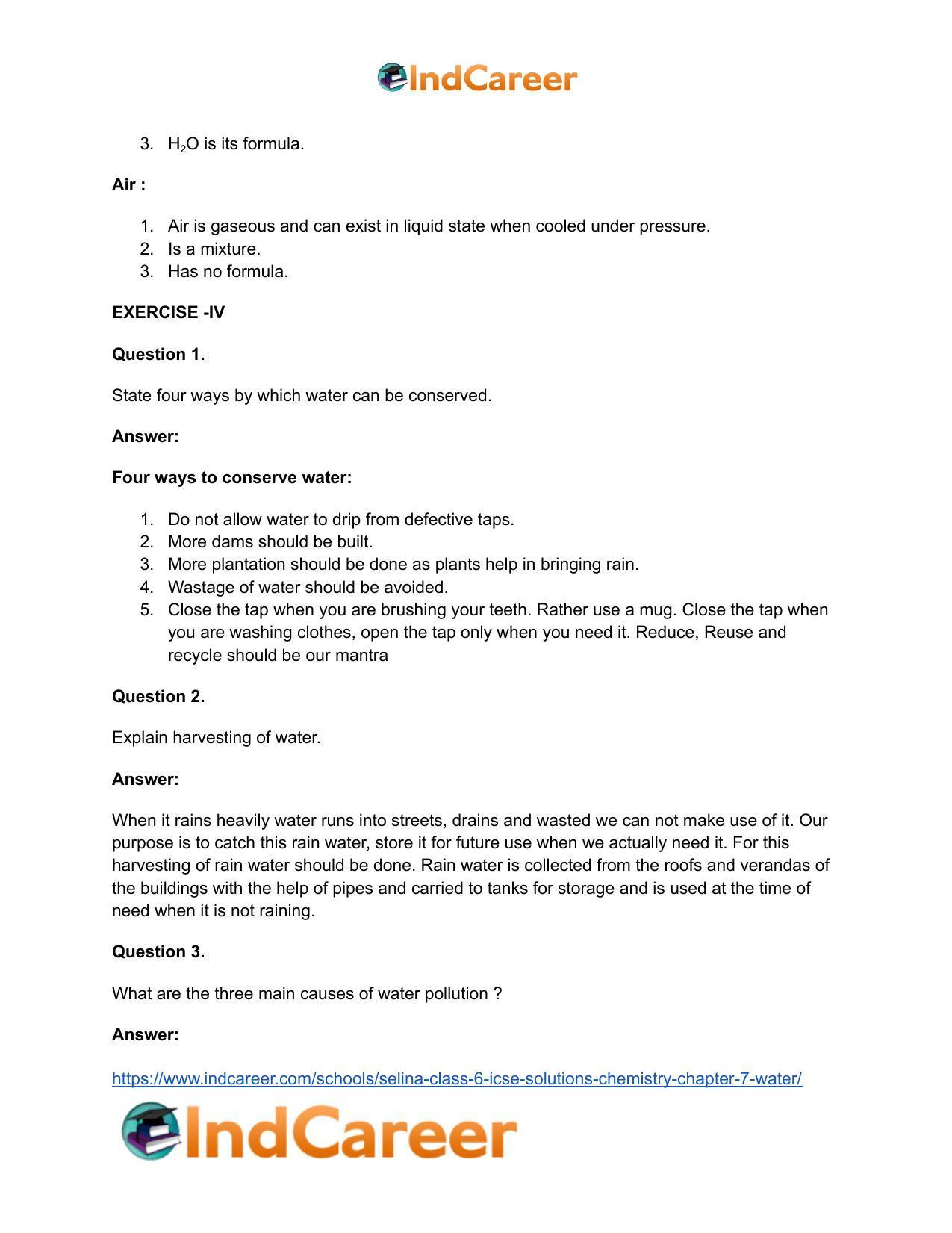 Selina Class 6 ICSE Solutions Chemistry : Chapter 7- Water - Page 14