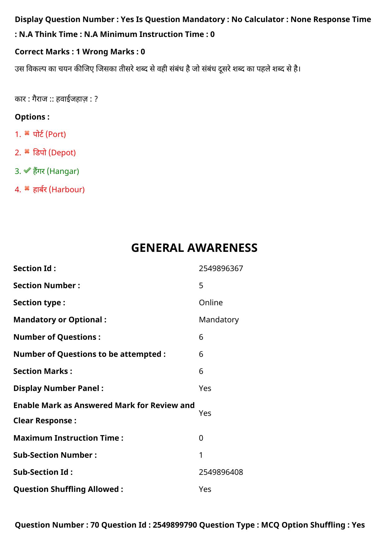MP CPCT 30 July 2022 Question Paper Shift 1 - Page 61