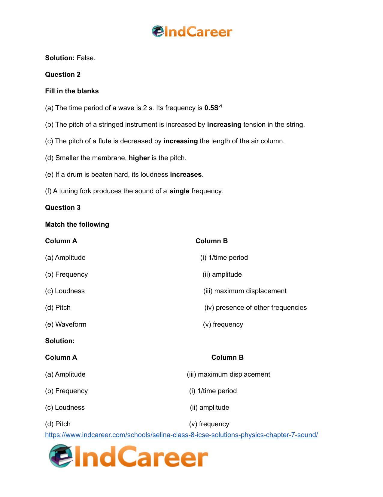 Selina Class 8 ICSE Solutions Physics : Chapter 7- Sound - Page 3