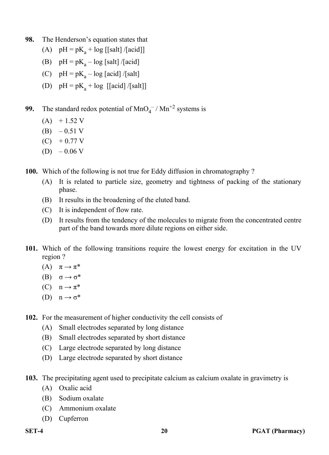 OJEE PGAT 2013 Pharmacy Set 4 Question Paper - Page 19