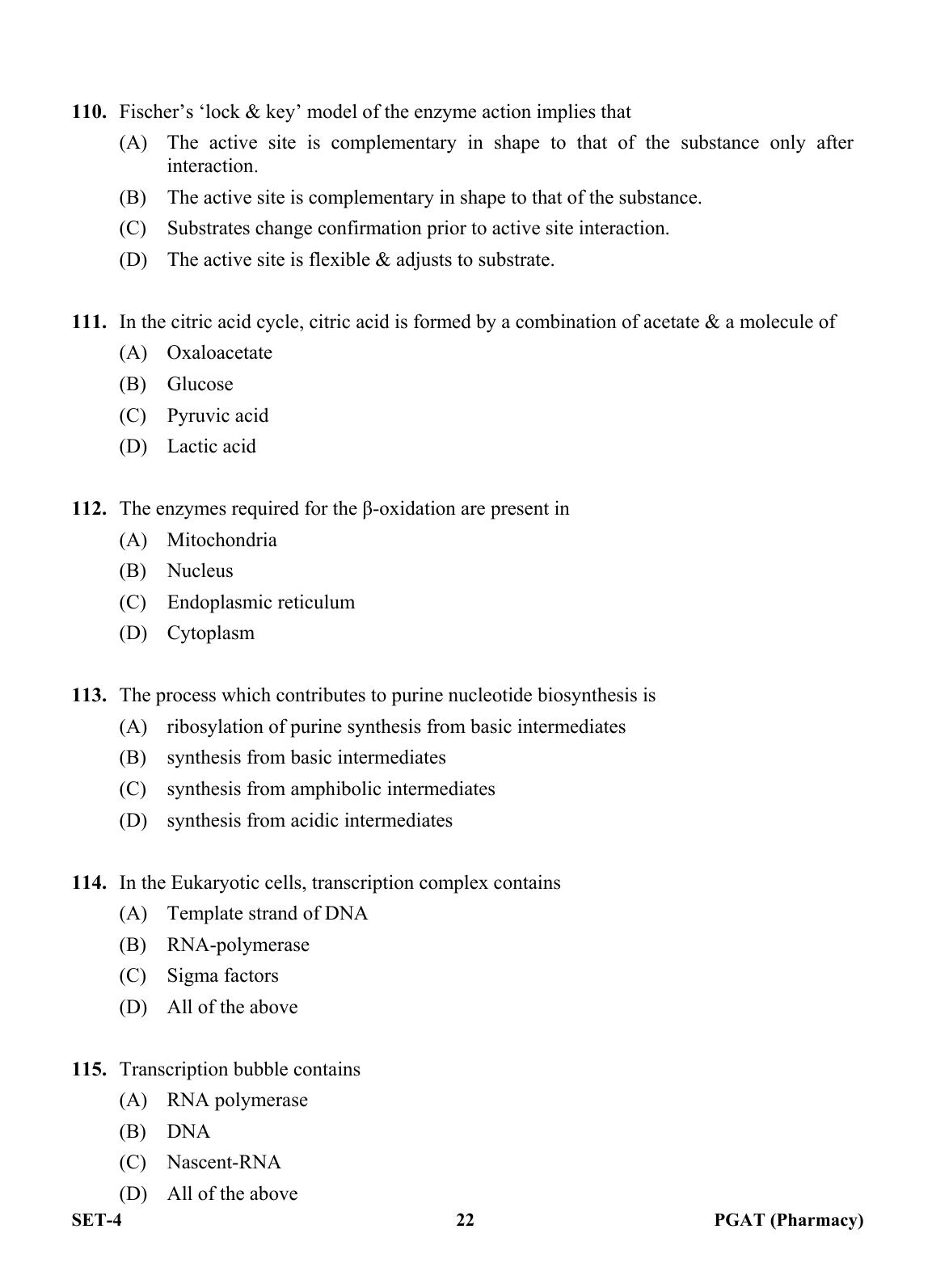 OJEE PGAT 2013 Pharmacy Set 4 Question Paper - Page 21