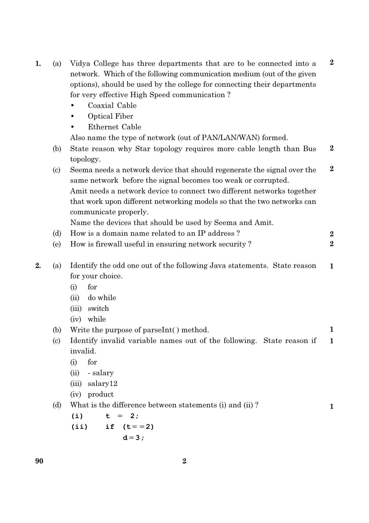 CBSE Class 12 090 INFORMATIC PRACTICES 2016 Question Paper - Page 2