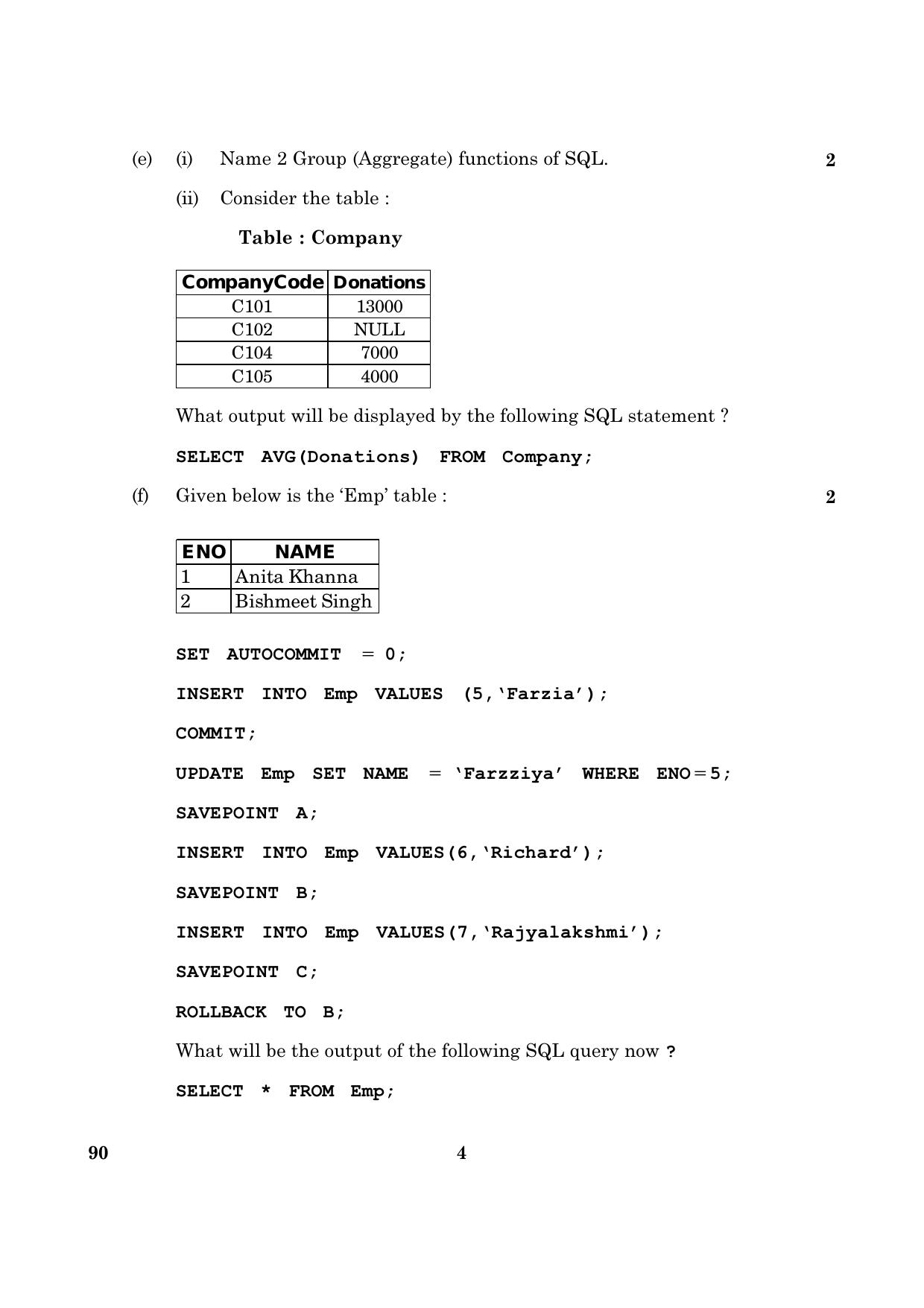 CBSE Class 12 090 INFORMATIC PRACTICES 2016 Question Paper - Page 4