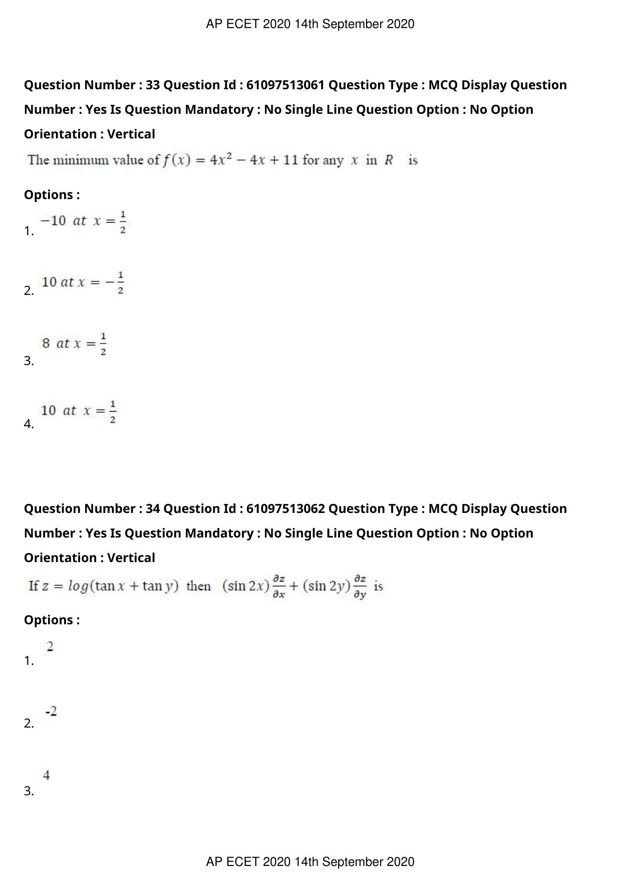 AP ECET 2020 - Ceramic Technology (Preview) Question Paper With Preliminary Keys - Page 19