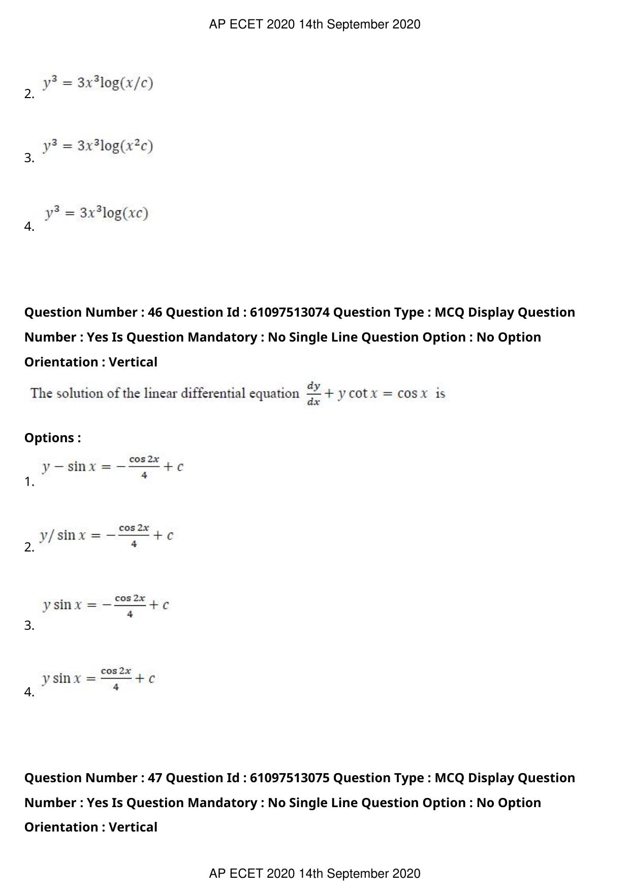 AP ECET 2020 - Ceramic Technology (Preview) Question Paper With Preliminary Keys - Page 26