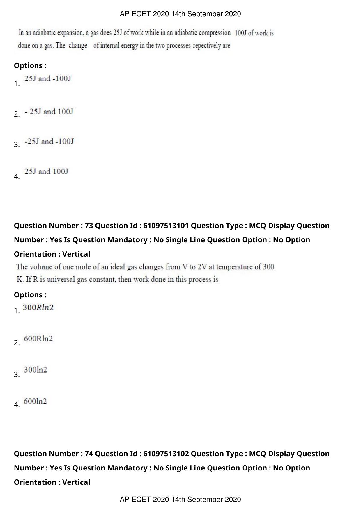AP ECET 2020 - Ceramic Technology (Preview) Question Paper With Preliminary Keys - Page 41