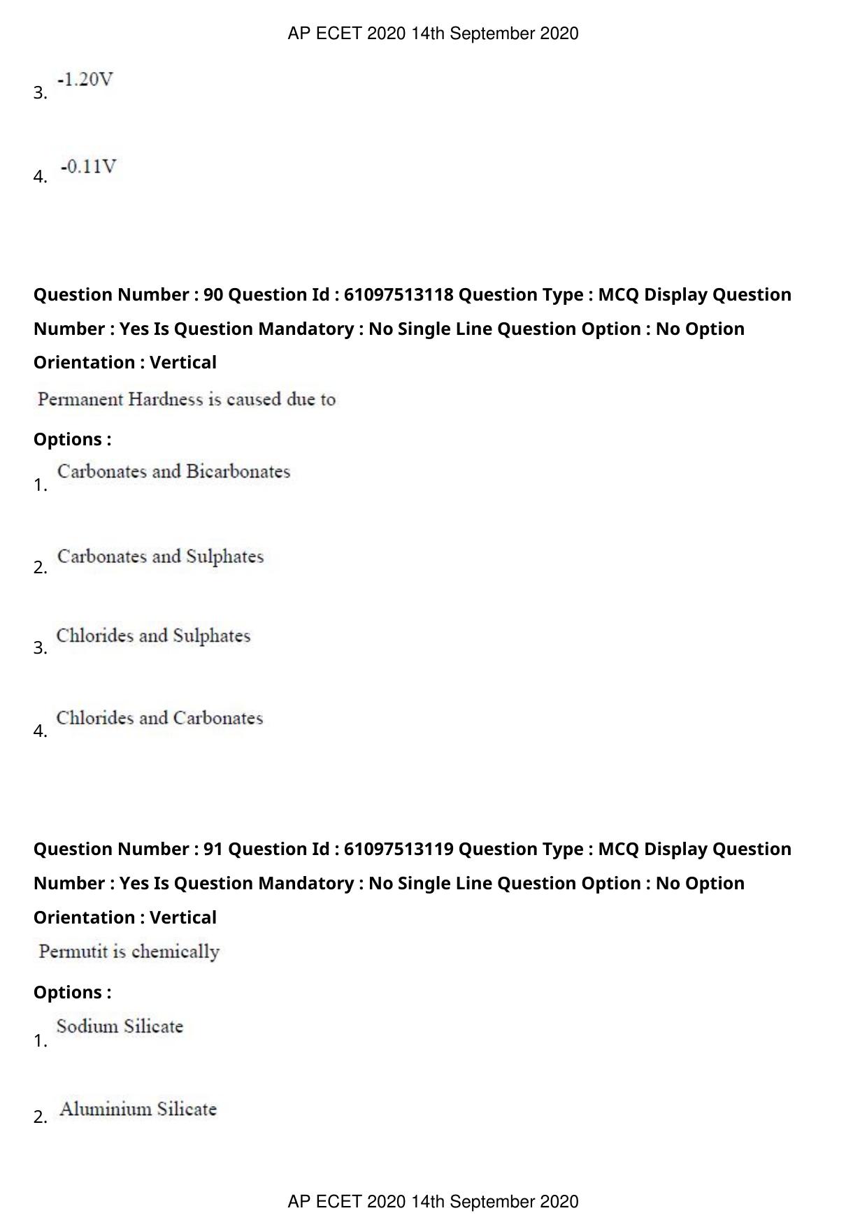 AP ECET 2020 - Ceramic Technology (Preview) Question Paper With Preliminary Keys - Page 50