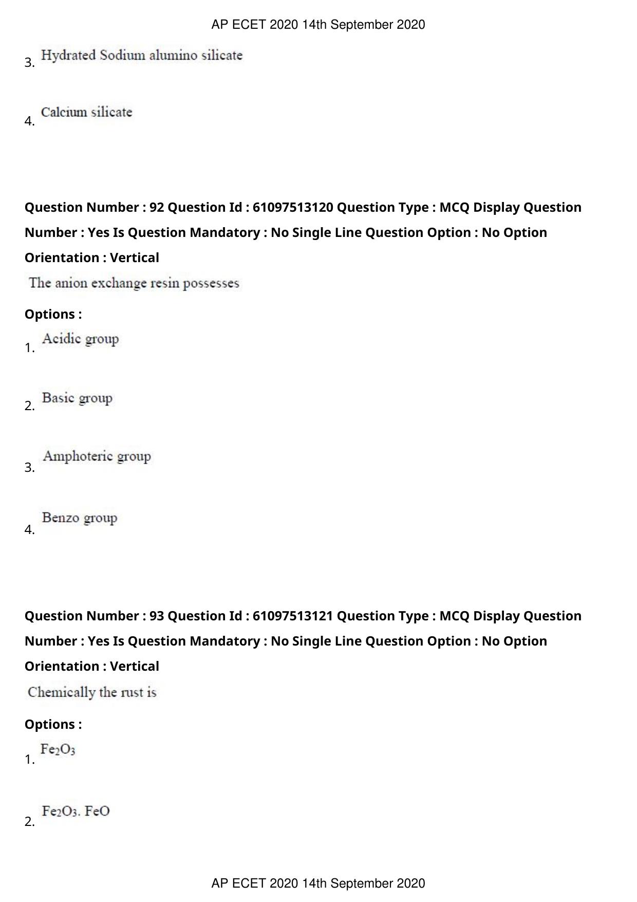 AP ECET 2020 - Ceramic Technology (Preview) Question Paper With Preliminary Keys - Page 51