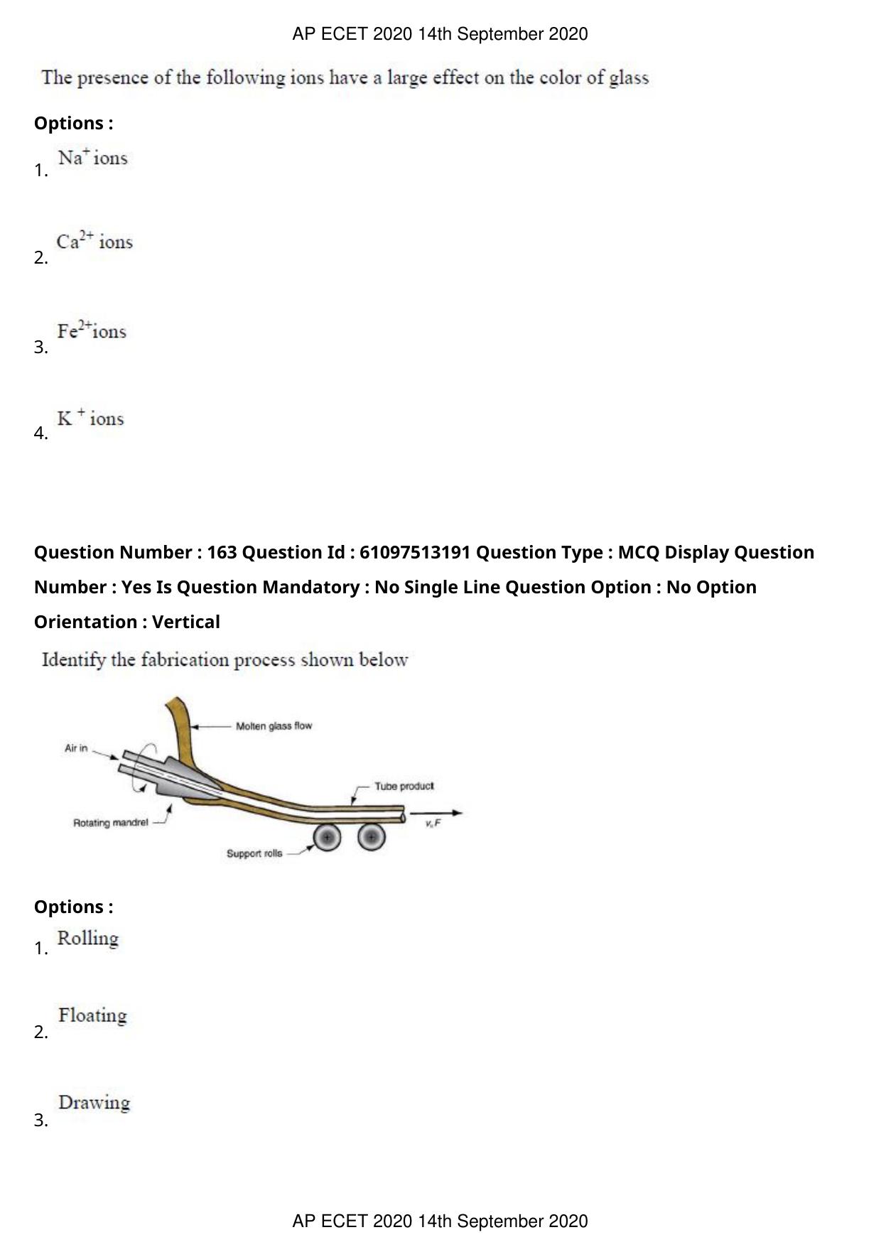 AP ECET 2020 - Ceramic Technology (Preview) Question Paper With Preliminary Keys - Page 87