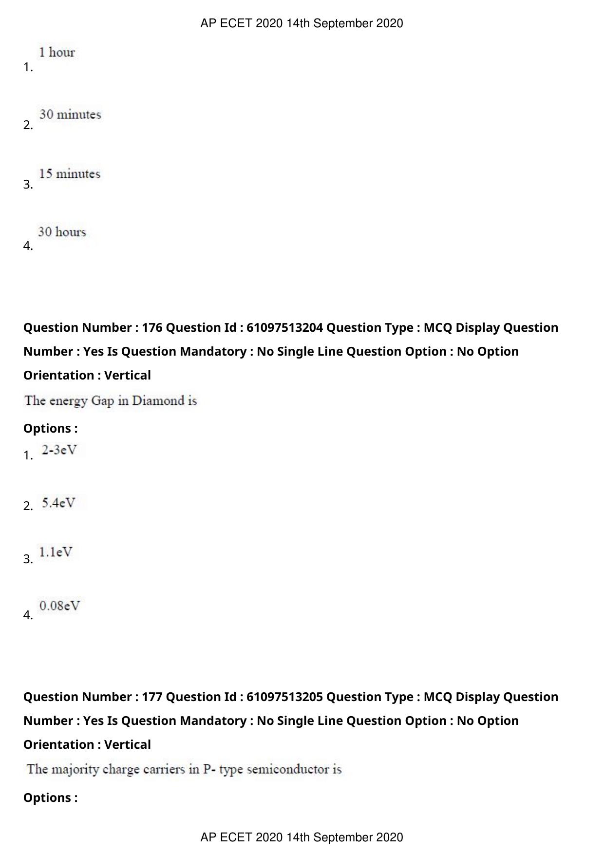 AP ECET 2020 - Ceramic Technology (Preview) Question Paper With Preliminary Keys - Page 94