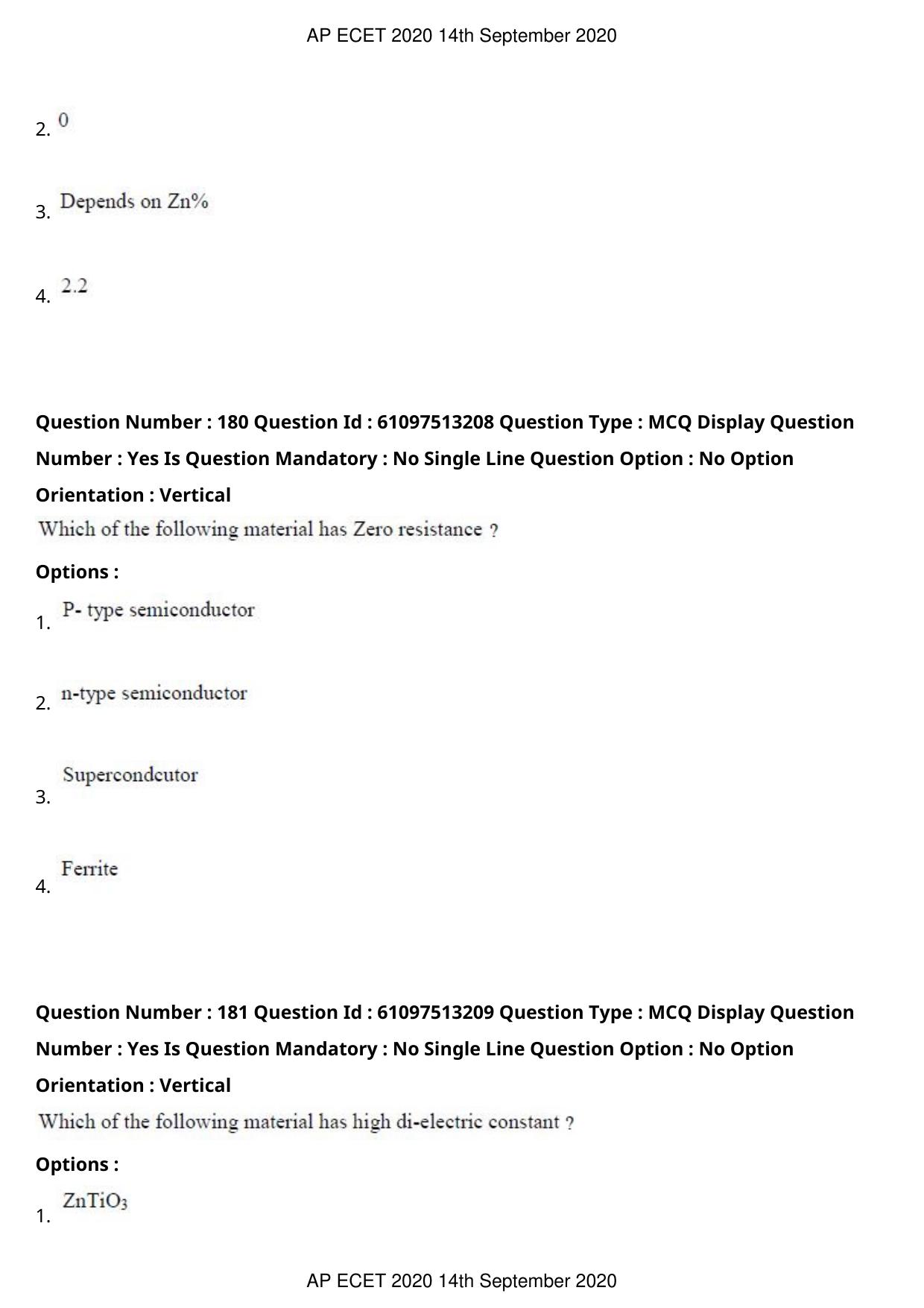 AP ECET 2020 - Ceramic Technology (Preview) Question Paper With Preliminary Keys - Page 96