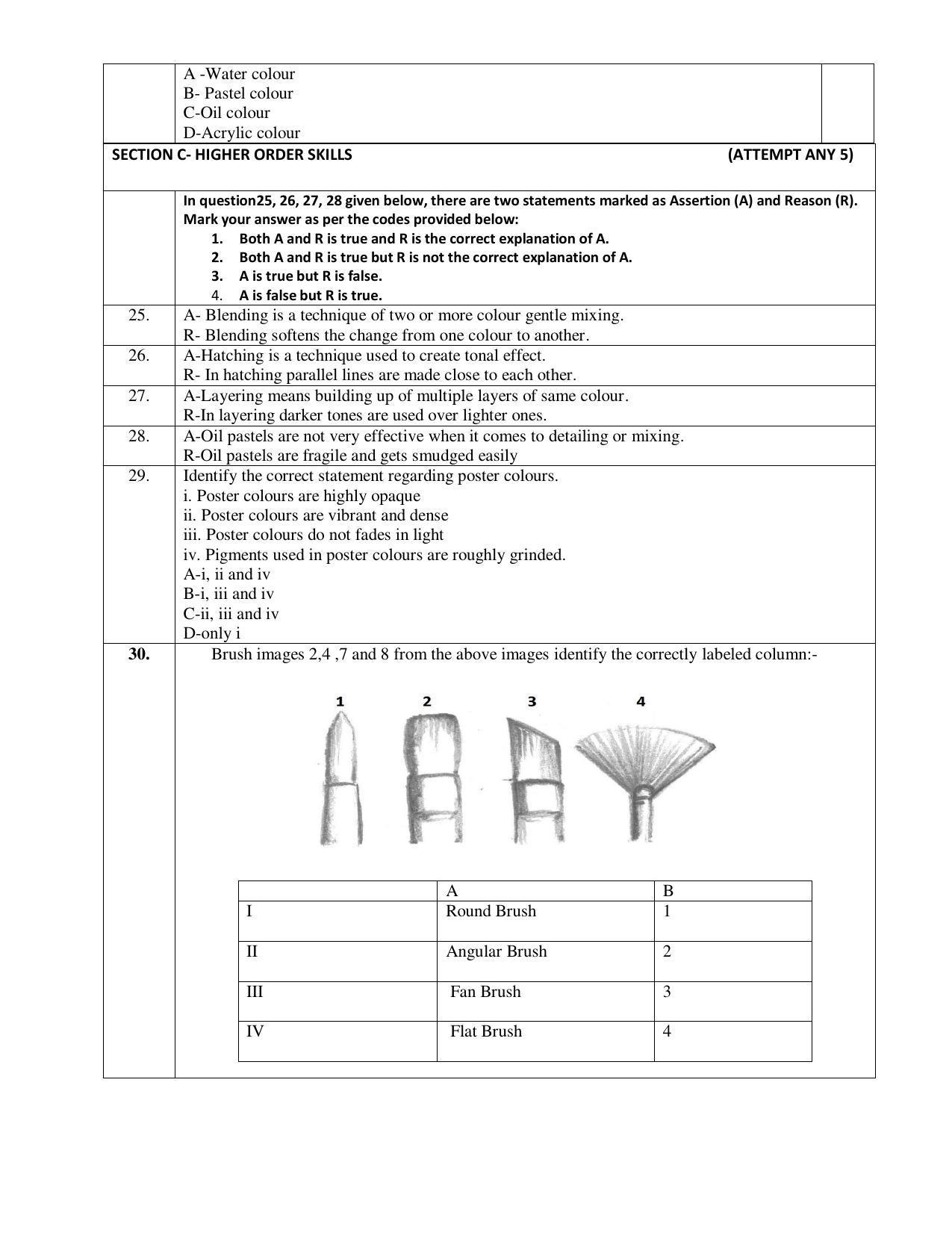 CBSE Class 10 Painting Sample Paper 2021-22 - Page 4