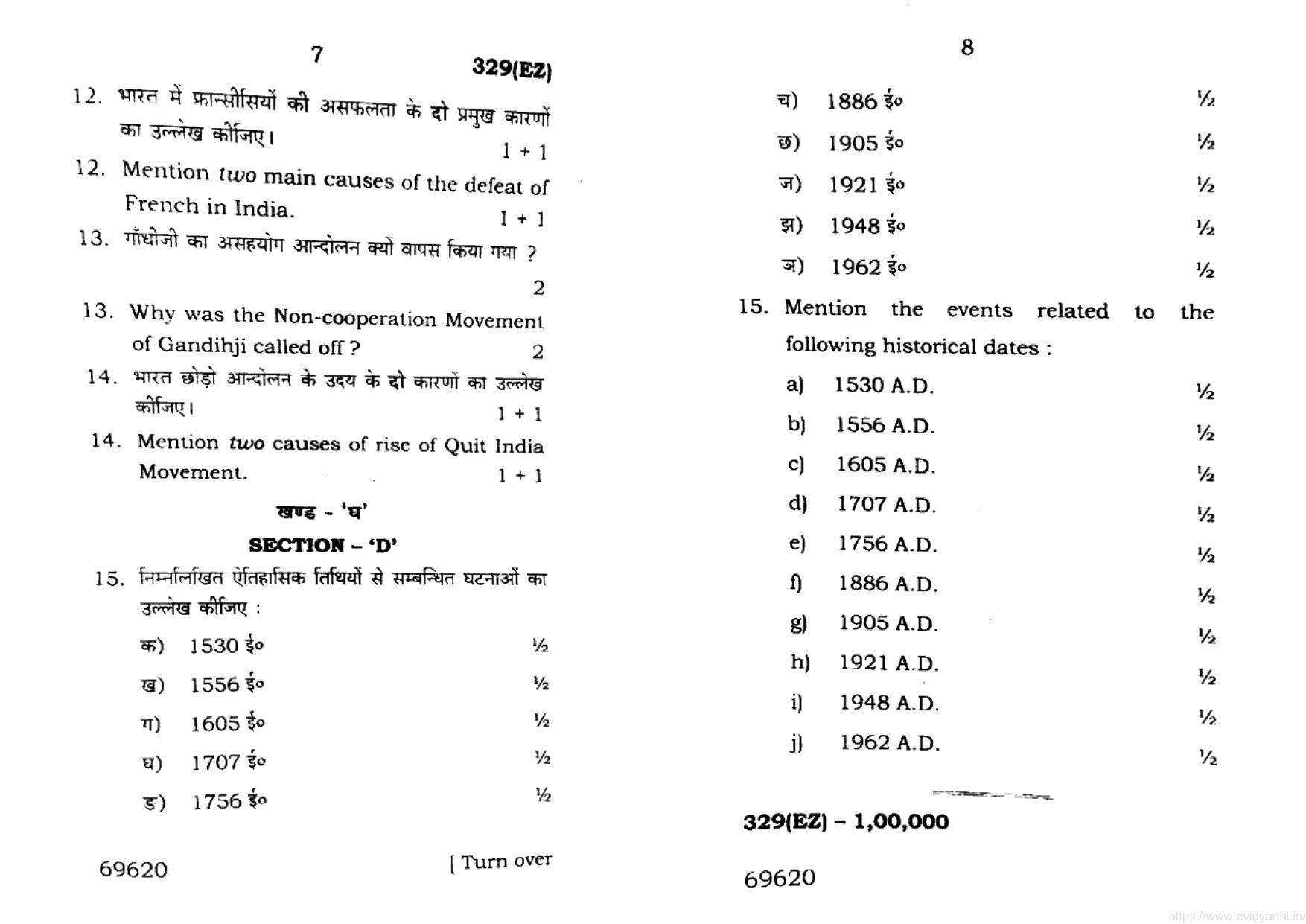 UP Board Previous Year Question Paper Class 12 Itihas – 329 (EZ) 2015 - Page 4