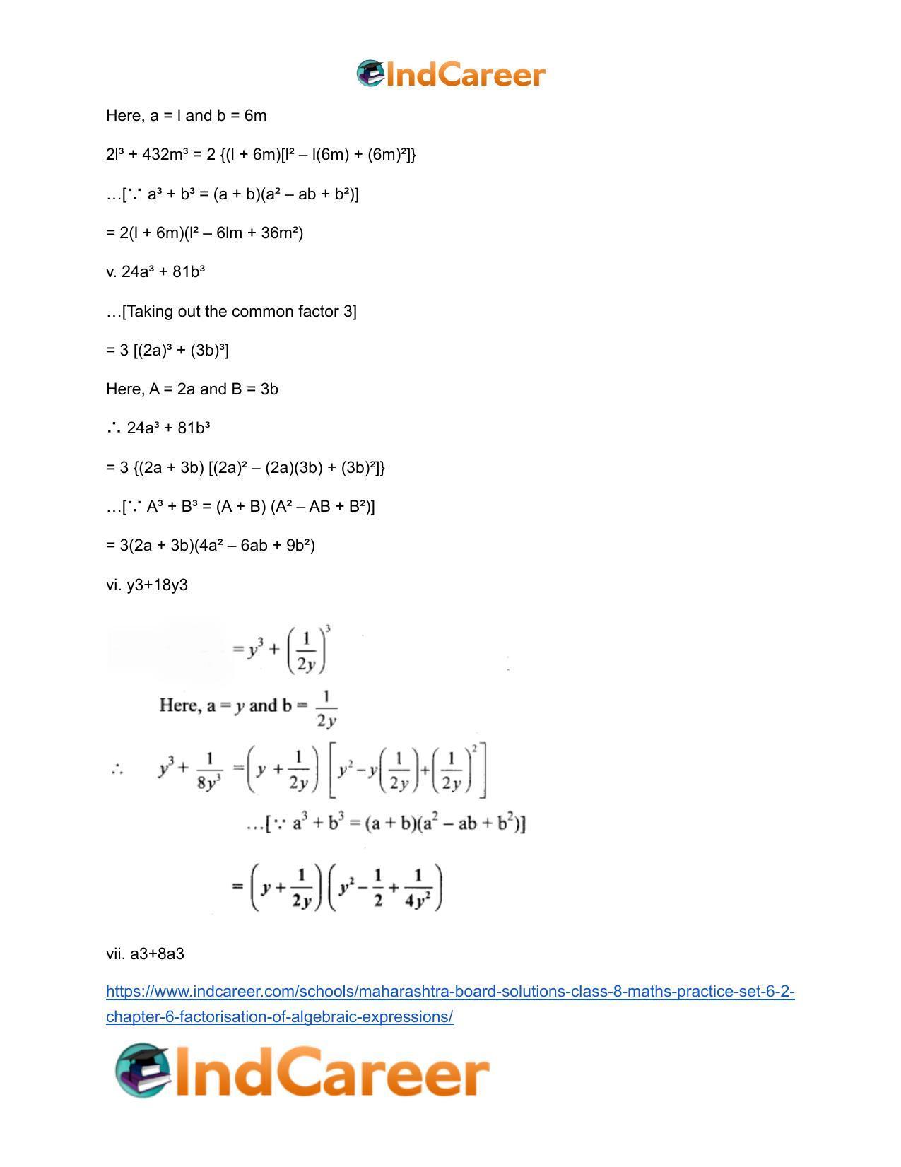 Maharashtra Board Solutions Class 8-Maths (Practice Set 6.2): Chapter 6- Factorisation of Algebraic Expressions - Page 4
